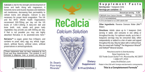 ReCalcia - Calciumoplossing | Dr Dean's Pico-ion Vloeibaar Calcium - 240ml